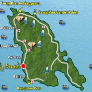 Map of Ko Chang Island Beaches