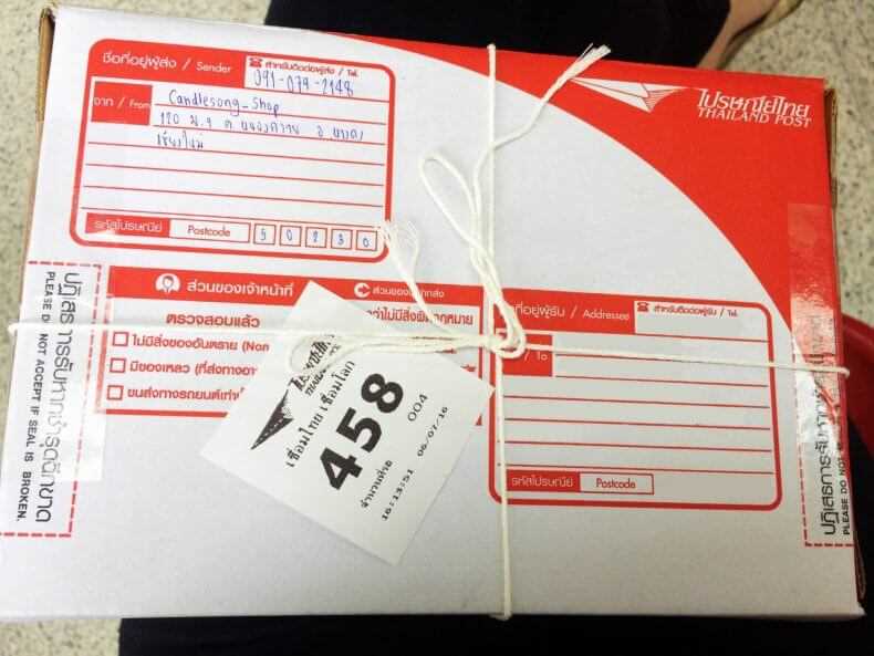 Filling in the address on the box